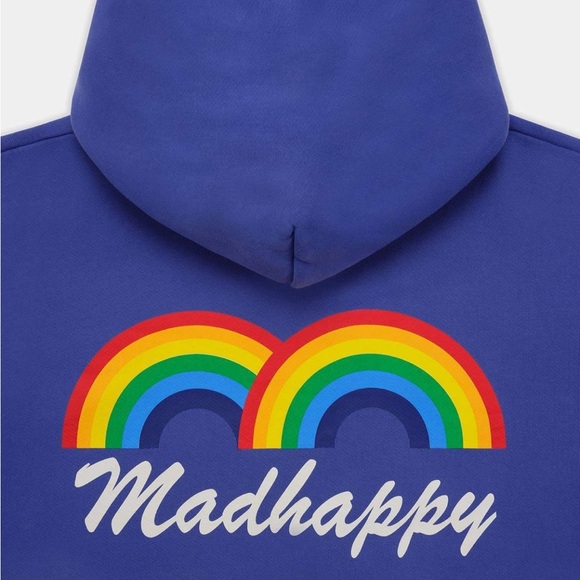 Madhappy Blue Hoodie with Rainbow Logo - Picture 2 of 5